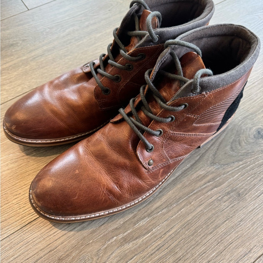Crevo Ellerton‎ Mens Plain Toe Chestnut Leather Chukka Boots Size 11